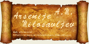 Arsenije Milosavljev vizit kartica